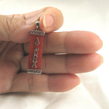 Load image into Gallery viewer, Red Jade Rectangle “Aloha” Pendant