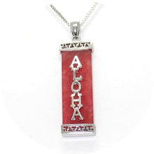 Load image into Gallery viewer, Red Jade Rectangle “Aloha” Pendant