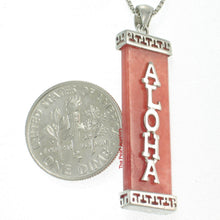 Load image into Gallery viewer, Red Jade Rectangle “Aloha” Pendant