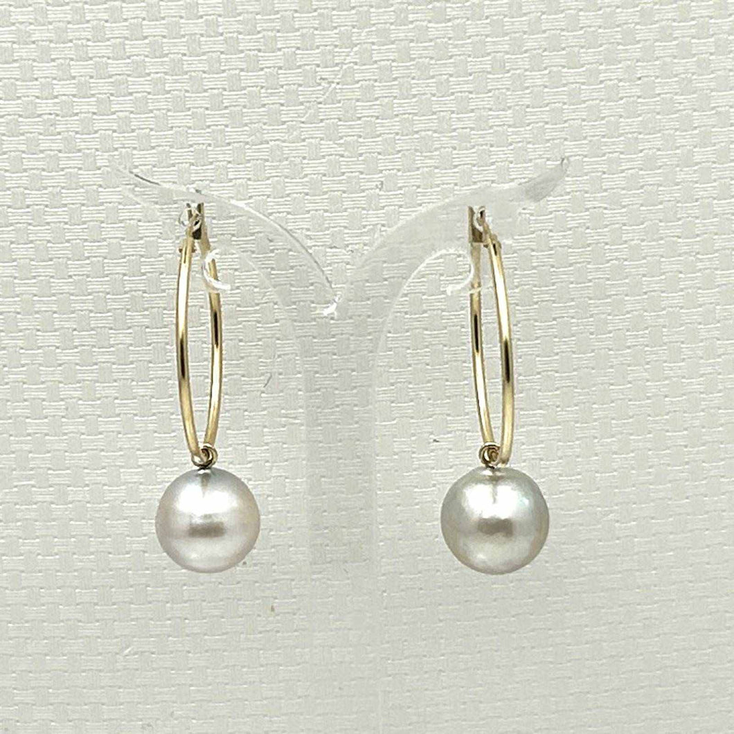 Romaric Tahitian Pearl Hoop Earrings – 14k Yellow Gold