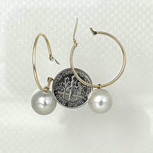 Romaric Tahitian Pearl Hoop Earrings – 14k Yellow Gold