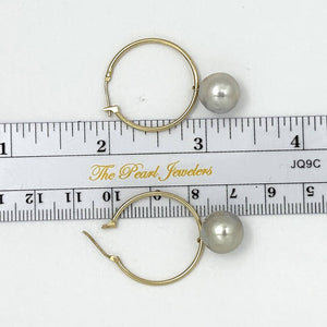 Romaric Tahitian Pearl Hoop Earrings – 14k Yellow Gold