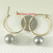 Load image into Gallery viewer, Romaric Tahitian Pearl Hoop Earrings – 14k Yellow Gold