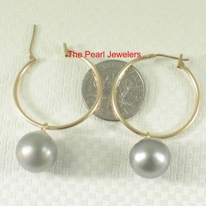Romaric Tahitian Pearl Hoop Earrings – 14k Yellow Gold