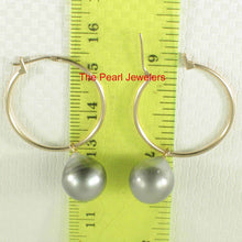 Load image into Gallery viewer, Romaric Tahitian Pearl Hoop Earrings – 14k Yellow Gold
