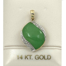 Load image into Gallery viewer, S-Shape Green Jade 14k Gold Pendant