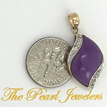 Load image into Gallery viewer, S-Shape Lavender Jade 14k Gold Pendant