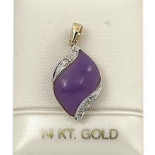 Load image into Gallery viewer, S-Shape Lavender Jade 14k Gold Pendant