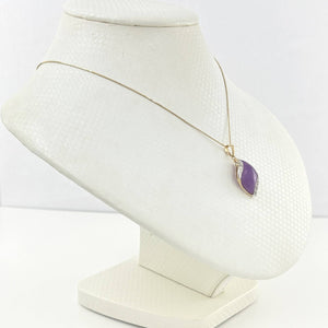 S-Shape Lavender Jade 14k Gold Pendant