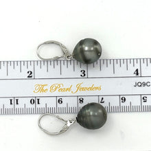 Load image into Gallery viewer, Solid Sterling Silver .925 Leverback Black Tahitian Pearl Earrings