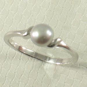 Solid Sterling Silver .925 Silver-Tone Freshwater Cultured Pearl Solitaire Ring