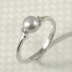 Solid Sterling Silver .925 Silver-Tone Freshwater Cultured Pearl Solitaire Ring