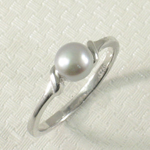 Solid Sterling Silver .925 Silver-Tone Freshwater Cultured Pearl Solitaire Ring