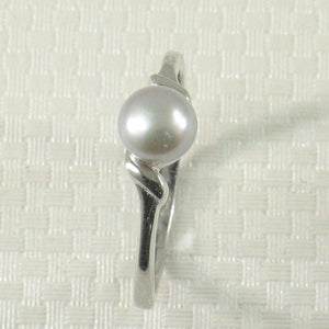 Solid Sterling Silver .925 Silver-Tone Freshwater Cultured Pearl Solitaire Ring