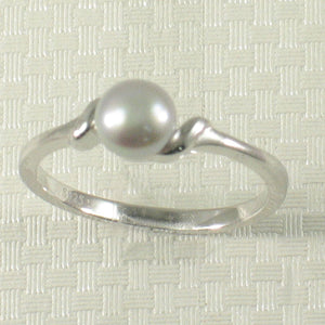 Solid Sterling Silver .925 Silver-Tone Freshwater Cultured Pearl Solitaire Ring