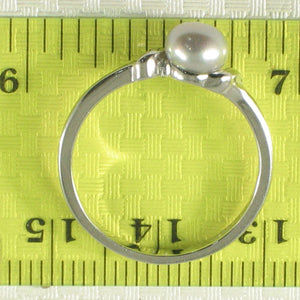 Solid Sterling Silver .925 Silver-Tone Freshwater Cultured Pearl Solitaire Ring