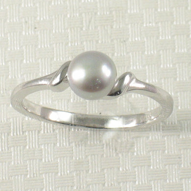 Solid Sterling Silver .925 Silver-Tone Freshwater Cultured Pearl Solitaire Ring