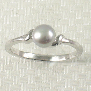 Solid Sterling Silver .925 Silver-Tone Freshwater Cultured Pearl Solitaire Ring