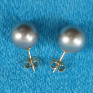 Silver Tone Tahitian Pearl Stud Earrings – 14k Yellow Gold