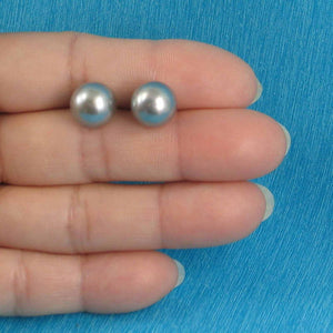 Silver Tone Tahitian Pearl Stud Earrings – 14k Yellow Gold