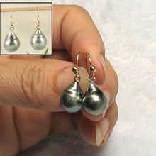 Load image into Gallery viewer, Simple Charming Tahitian Pearl Fish Hook Earrings – 14k Yellow Gold