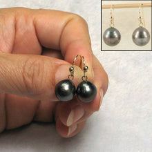 Load image into Gallery viewer, Simple Charming Tahitian Pearl Fish Hook Earrings – 14k Yellow Gold