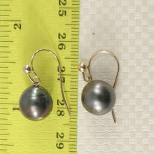 Load image into Gallery viewer, Simple Charming Tahitian Pearl Fish Hook Earrings – 14k Yellow Gold