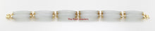 Load image into Gallery viewer, 14k Yellow Gold “Joy” Clasp 6 Segments Double Curved Tube Celadon Green Jade Bracelet
