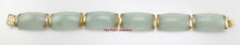 Load image into Gallery viewer, 14k Yellow Gold “Joy” Clasp 6 Segments Celadon Green Jade Bracelet