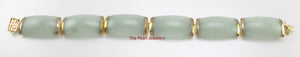 14k Yellow Gold “Joy” Clasp 6 Segments Celadon Green Jade Bracelet