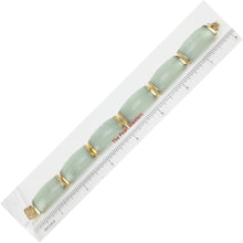 Load image into Gallery viewer, 14k Yellow Gold “Joy” Clasp 6 Segments Celadon Green Jade Bracelet