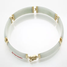 Load image into Gallery viewer, 14k Yellow Gold “Joy” Clasp 6 Segments Celadon Green Jade Bracelet
