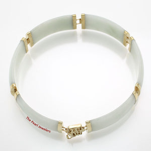 14k Yellow Gold “Joy” Clasp 6 Segments Celadon Green Jade Bracelet