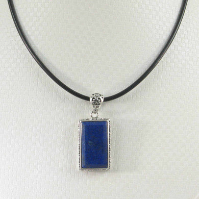 Slim Lapis Rectangle Pendant