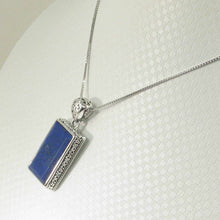 Load image into Gallery viewer, Slim Lapis Rectangle Pendant