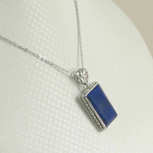 Load image into Gallery viewer, Slim Lapis Rectangle Pendant