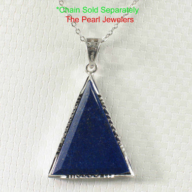 Sleek Triangle Lapis Lazuli Sterling Silver Pendant
