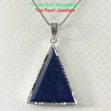 Load image into Gallery viewer, Sleek Triangle Lapis Lazuli Sterling Silver Pendant
