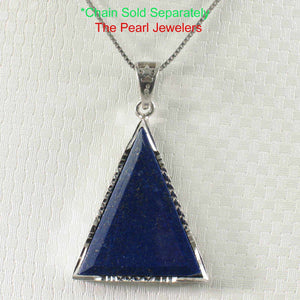 Sleek Triangle Lapis Lazuli Sterling Silver Pendant