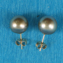 Load image into Gallery viewer, Soft Champagne Tahitian Pearl Stud Earrings – 14k Yellow Gold