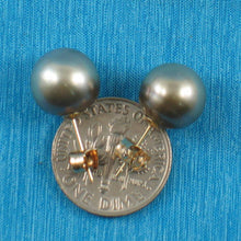 Load image into Gallery viewer, Soft Champagne Tahitian Pearl Stud Earrings – 14k Yellow Gold