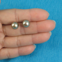 Load image into Gallery viewer, Soft Champagne Tahitian Pearl Stud Earrings – 14k Yellow Gold