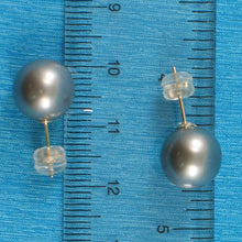 Load image into Gallery viewer, Soft Champagne Tahitian Pearl Stud Earrings – 14k Yellow Gold