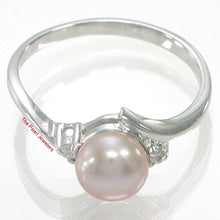 Load image into Gallery viewer, Solid Silver .925 Lavender Pearl CZ Accent Ring