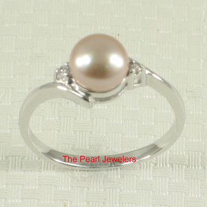 Solid Silver .925 Lavender Pearl CZ Accent Ring