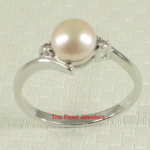 Solid Silver .925 Pink Pearl CZ Accent Ring
