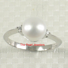 Load image into Gallery viewer, Solid Silver .925 White Pearl CZ Accent Ring