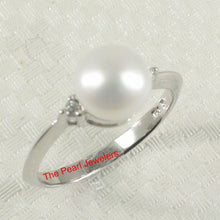 Load image into Gallery viewer, Solid Silver .925 White Pearl CZ Accent Ring