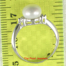 Load image into Gallery viewer, Solid Silver .925 White Pearl CZ Accent Ring