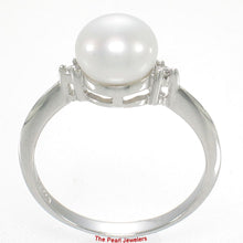 Load image into Gallery viewer, Solid Silver .925 White Pearl CZ Accent Ring